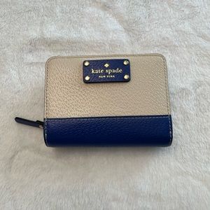 Kate Spade small wallet blue and beige